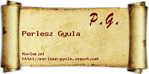 Perlesz Gyula névjegykártya
